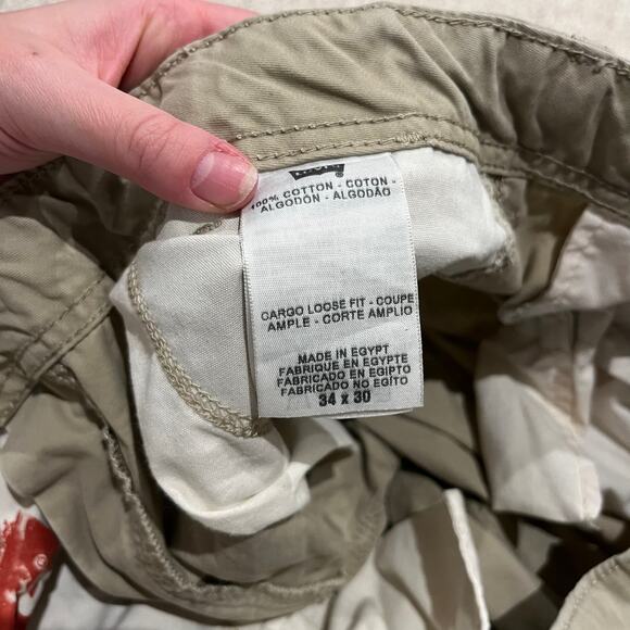 Levi's Loose Fit Cargo Pants Mens Sz 34x30 Khaki Casual Comfort Dadcore - Picture 2 of 7